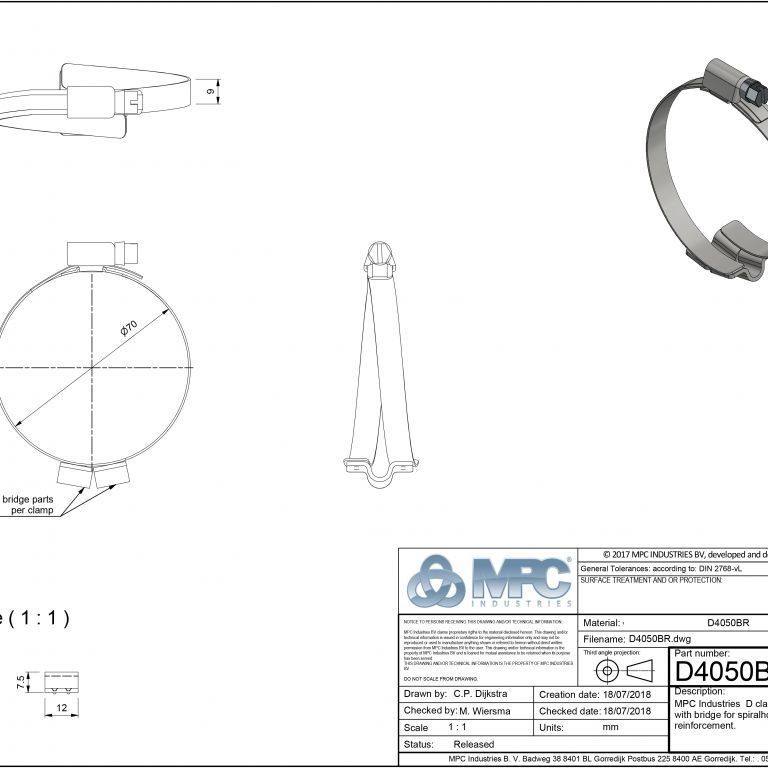 D4050BR Worm gear clamps Tridon® Industries